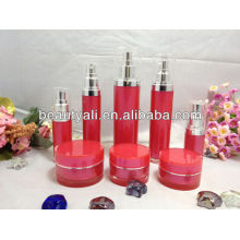 cylindrical plastic acrylic cosmetic jars and bottles